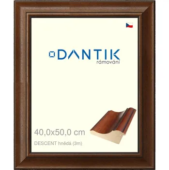Rám na obraz DANTIK rámeček 40x50 | DESCENT hnědá (Sklo Čiré) (Vyrobeno s láskou u nás v DANTIKU)