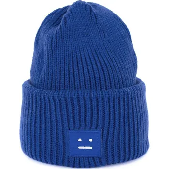 Čepice Zimní čepice s poker face motivem modrá