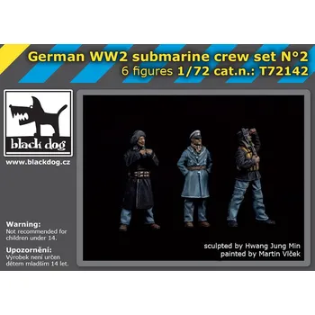 Plastikový model Blackdog 1/72 German WWII submarine crew set No.2 (6 fig.)