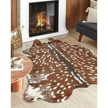 Koberec Hnědý koberec z umělé kožešiny 150 x 200 cm ekokůže zvířecí vzor moderní rustikální Beliani