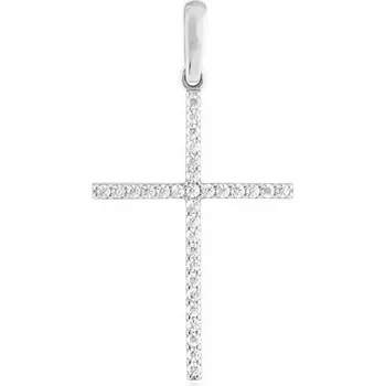 Přívěsek Leru Zlatý kříž se syntetickými zirkony 0125