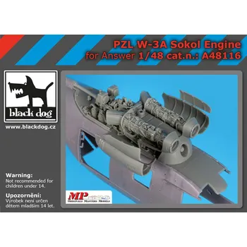 Plastikový model Blackdog 1/48 PZL W-3A Sokol engine (ANSW)