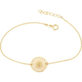 Náramek Dámský zlatý náramek s mandalou ZLNA1400F 17-19 cm + Dárek zdarma