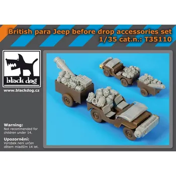 Plastikový model Blackdog 1/35 British para Jeep before drop accessories set