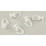 Háček na záclony k připnutí - bílá