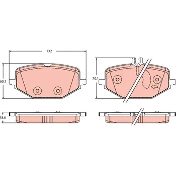 Brzdová destička Sada brzdových destiček, kotoučová brzda TRW GDB2372