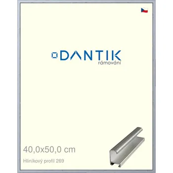 Rám na obraz DANTIK rámeček 40x50 | ALU profil 7269 Sstříbrná broušená (Plexi Čiré) (Vyrobeno s láskou u nás v DANTIKU)