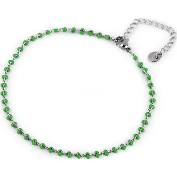 Náramek Náramek na kotník z nerezové oceli - 3 zelená sv.