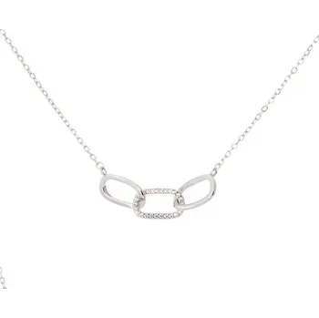 Náhrdelník Stříbrný náhrdelník se zirkony STNAH216F