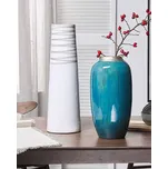 Dekorativní váza bílá šedá terakota 57 cm lesklý povrch elegantní moderní styl doplňky dekorace Beliani