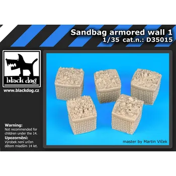 Plastikový model Blackdog 1/35 Sandbag armored wall No.1