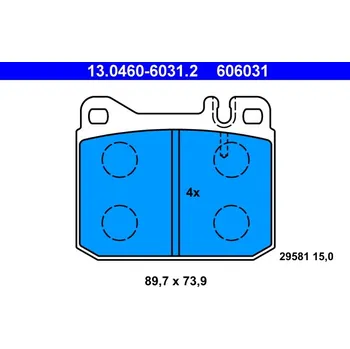 Brzdová destička Sada brzdových destiček, kotoučová brzda ATE 13.0460-6031.2