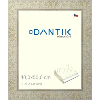 Rám na obraz DANTIK rámeček 40x50 | PRAHA Bílá (Plexi Čiré) (Vyrobeno s láskou u nás v DANTIKU)