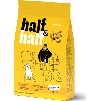 Krmivo pro kočku Half&Half Cat Adult hovězí granule pro kočky 8kg