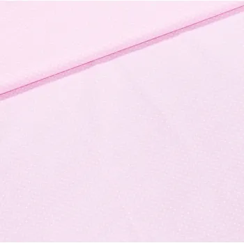 Bavlněné plátno 7676 LT. ROSA, bílý puntík na světle růžové, š.140cm (látka v metráži)