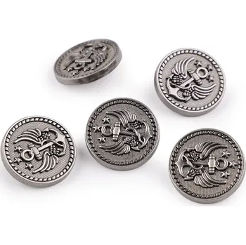 Knoflík Kovový knoflík velikost 28"; 32"; 36", barva 3 (36") nikl antik