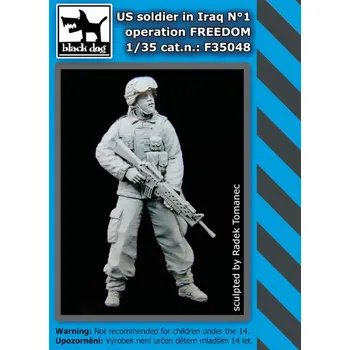 Plastikový model Blackdog 1/35 US soldier in Iraq Oper.FREEDOM No.1 (1 fig.)
