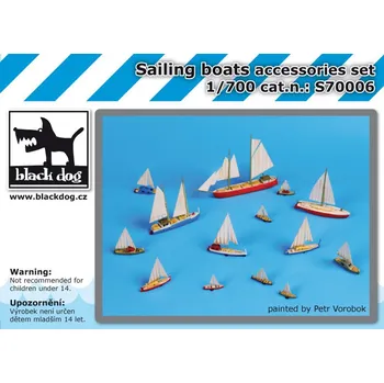 Plastikový model Blackdog 1/700 Sailing boats accessories set (incl. PE)