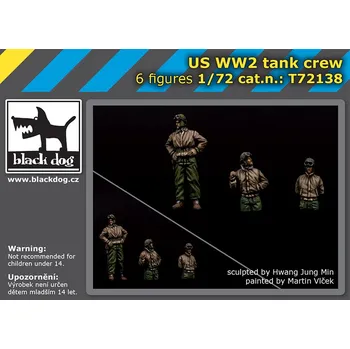 Plastikový model Blackdog 1/72 U.S. WWII tank crew (6 fig.)