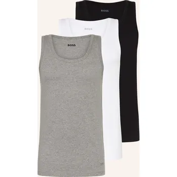 Pánské tričko Boss Pánský Nátělníky, 3 Kusy V Balení, bílá / šedá / černá, 54