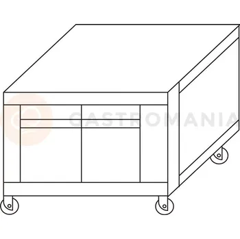 Pec na pizzu Podstavec pod kynárnu na kolečkách k peci P120 A H=800 mm | MORETTI FORNI, MFP120ASL80
