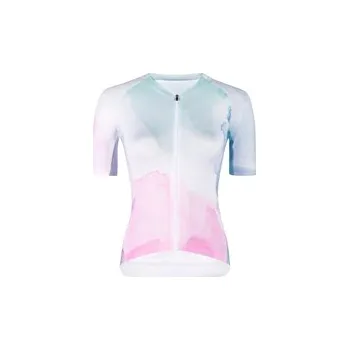 cyklistický dres Force dres Splash Lady krátký rukáv růžovo-modrá, vel. M