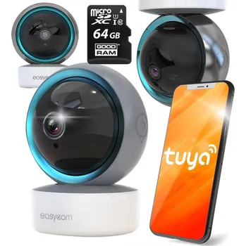 IP kamera EasyCam vnitřní WiFi PTZ kamera Tuya 4MP EC-4GD6IR + 64GB paměťová karta Goodram