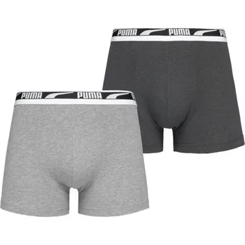 Pánská móda Pánské boxerky Puma MEN MULTI LOGO BOXER 2P XL Šedá, Tmavě šedá, Bílá