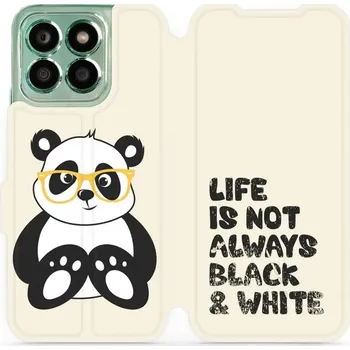 Pouzdro na mobilní telefon Flipové pouzdro Mobiwear - Honor X8b - M041S Panda - life is not (Knížkové flip pouzdro, obal, kryt na mobil Honor X8b - M041S Panda - life is not, materiál Umělá kůže + TPU - ochrana 360°, stojánek, silikonová vanička, magnetické zavírání)