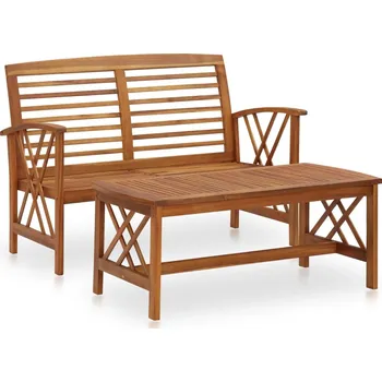 2dílná zahradní sedací souprava masivní akáciové dřevo Hnědá 310272