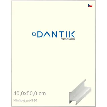 Rám na obraz DANTIK rámeček 40x50 | ALU profil 6030 Dýha bílá (Plexi Čiré) (Vyrobeno s láskou u nás v DANTIKU)