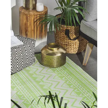 Rohožka Venkovní Rohožka Zelená Syntetická 120 x 180 cm Ekologická Skandinávská Moderní Minimalistka Beliani