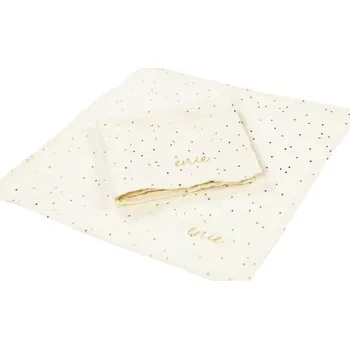 Přebalovací podložka ENIE BABY mušelínové plenky 30x30cm béžové se zlatými puntíky 2ks