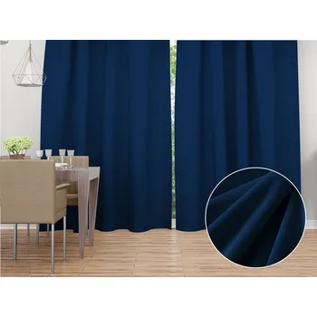 ubrus Sametový závěs Velvet Premium SVP-029 Námořnická modrá - šířka 135 cm 135x140 cm