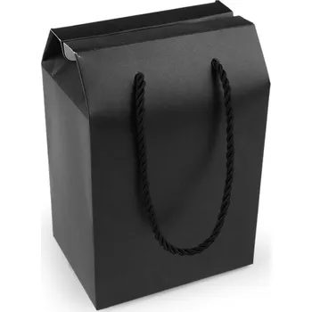 Dárková krabička Dárková krabička / taška - černá (12 ks)