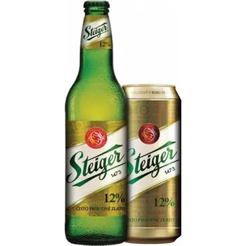 Pivo Steiger 12 - světlý ležák - 5% - láhev - Slovenské pivo - 0.5L
