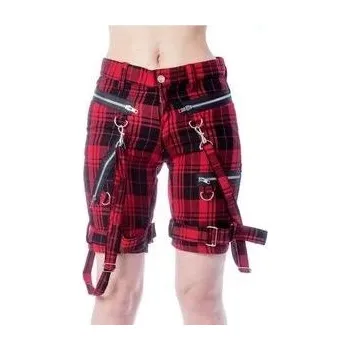 Dámské kraťasy Punkové kraťasy dámské červené kostkované