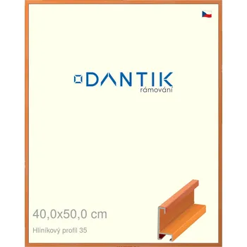 Rám na obraz DANTIK rámeček 40x50 | ALU profil 6035 Dýha barevná oranžová (Plexi Čiré) (Vyrobeno s láskou u nás v DANTIKU)