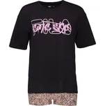 Dámské pyžamo Fila SET T-SHIRT SHORT SLEEVE IN JERSEY AND SHORT LEGGINGS XS Černá, Mix