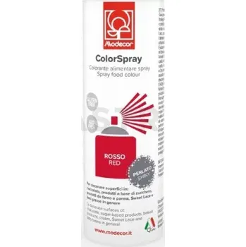 Barva ve spreji Barvivo potravinářské ve spreji, azo-free, perleťové, červené 250 ml | MODECOR, 23611