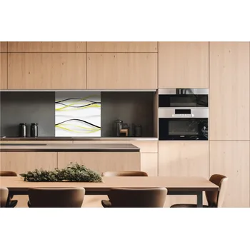 Obklad DIMEX | Dibond za kuchyňskou linku DBW-06060-100 | 60 x 60 cm | Žluté vlny + Dibond deska za kuchyňskou linku DIMEX v rozměru 60 x 60 cm, motiv Žluté vlny