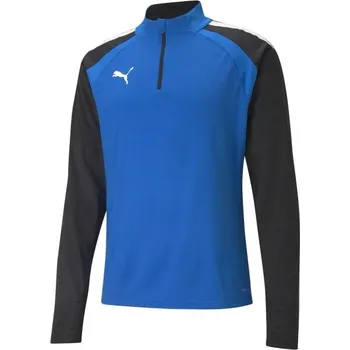 Pánská mikina Pánská fotbalová mikina Puma TEAMLIGA 1/4 ZIP TOP S Modrá, Černá, Bílá