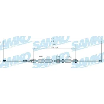 Lanko parkovací brzdy Tažné lanko, parkovací brzda SAMKO C0263B