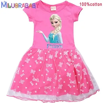 Dívčí šaty Frozen (Ledové království) Dívčí letní šaty na motivy "Frozen" - vel. od 2 do 10 let Barva: růžová 7, Velikost: (100) / 2-3 roky