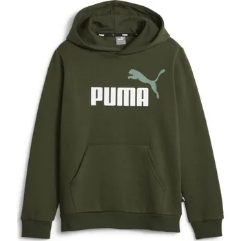 Chlapecké oblečení Chlapecká mikina Puma ESSENTIALS + 2 COL HOODIE 128 Khaki, Bílá, Světle zelená