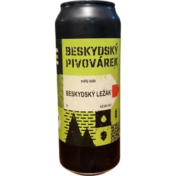 Pivo Beskydský ležák - ležák - Beskydský pivovárek - plech - 0.5L