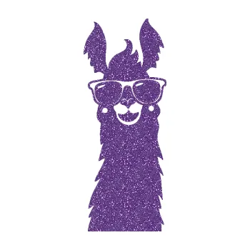 Samolepící dekorace SAMOLEPKA Lama 007 pravá s brýlemi (87 - Ultra Metalic fialová) NA AUTO, NÁLEPKA, FÓLIE, POLEP, TUNING, VLASTNÍ TEXT, TISK, AUTOSAMOLEPKY.cz, POLEPY, OBRÁZEK, LOGO, SAMOLEPKY