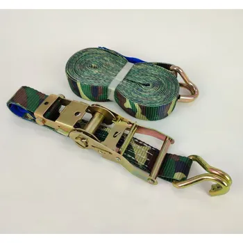 Upínací popruh Pás upínací 2t/10m s hákem a ráčnou maskáčový - do vyprodání zásob