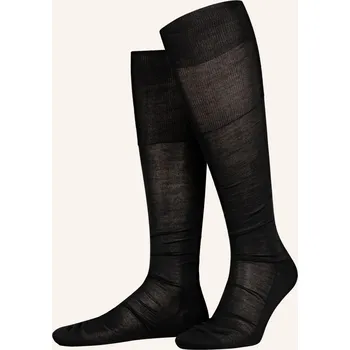 Pánské ponožky Falke Podkolenky Luxury No. 4 Z Hedvábí, 3000 black