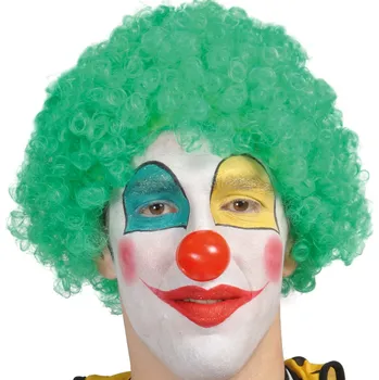 Karnevalová paruka Fiestas Guirca Afro klaunská paruka kudrnatá zelená